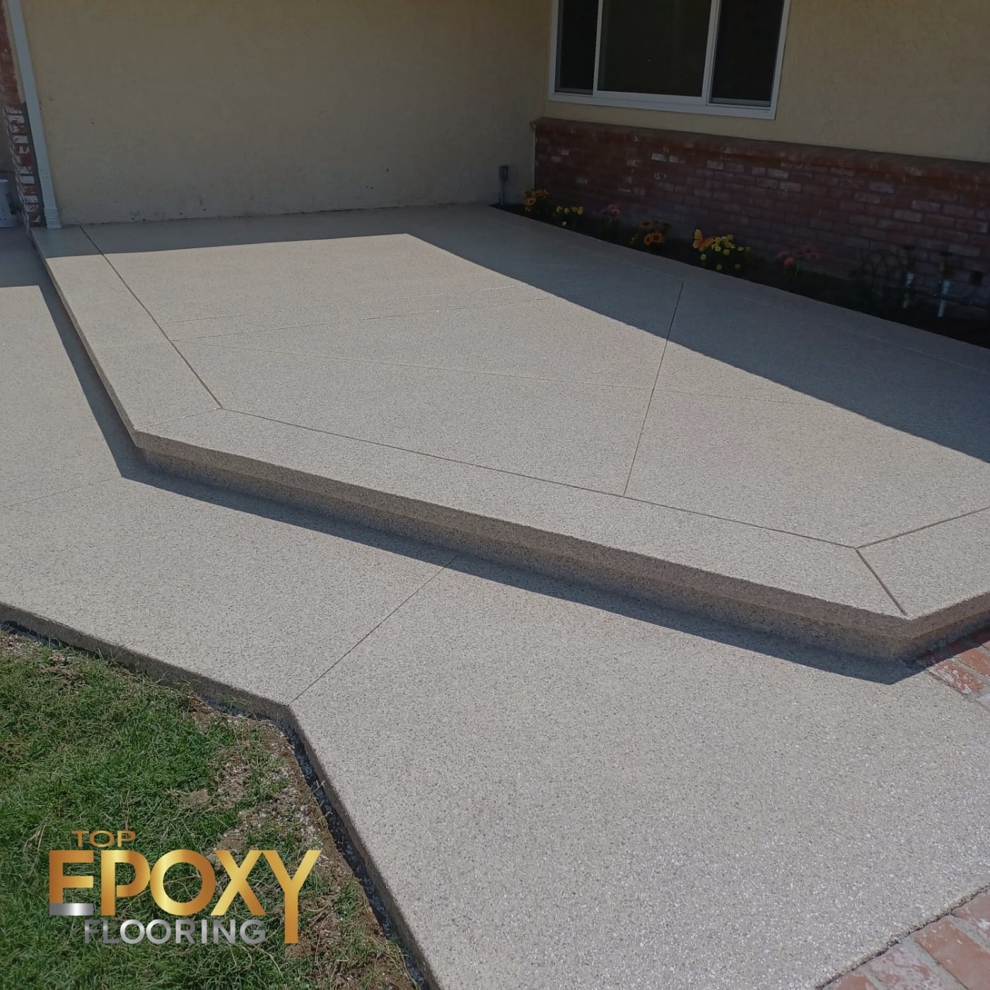 light brown patio polyurea coating