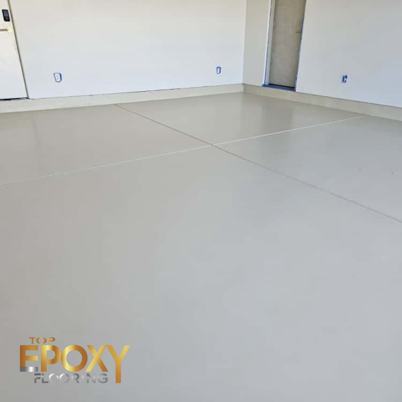 matte finish solid color garage epoxy floor